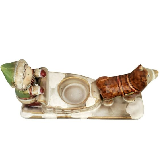 Yankee Candle Eskimo Husky Tealight Holder Votive Dog Sled Girl Snow Holiday - Picture 8 of 15